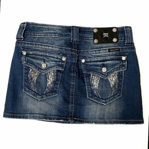 Miss me mini skirt  Angle wings dark blue size 27